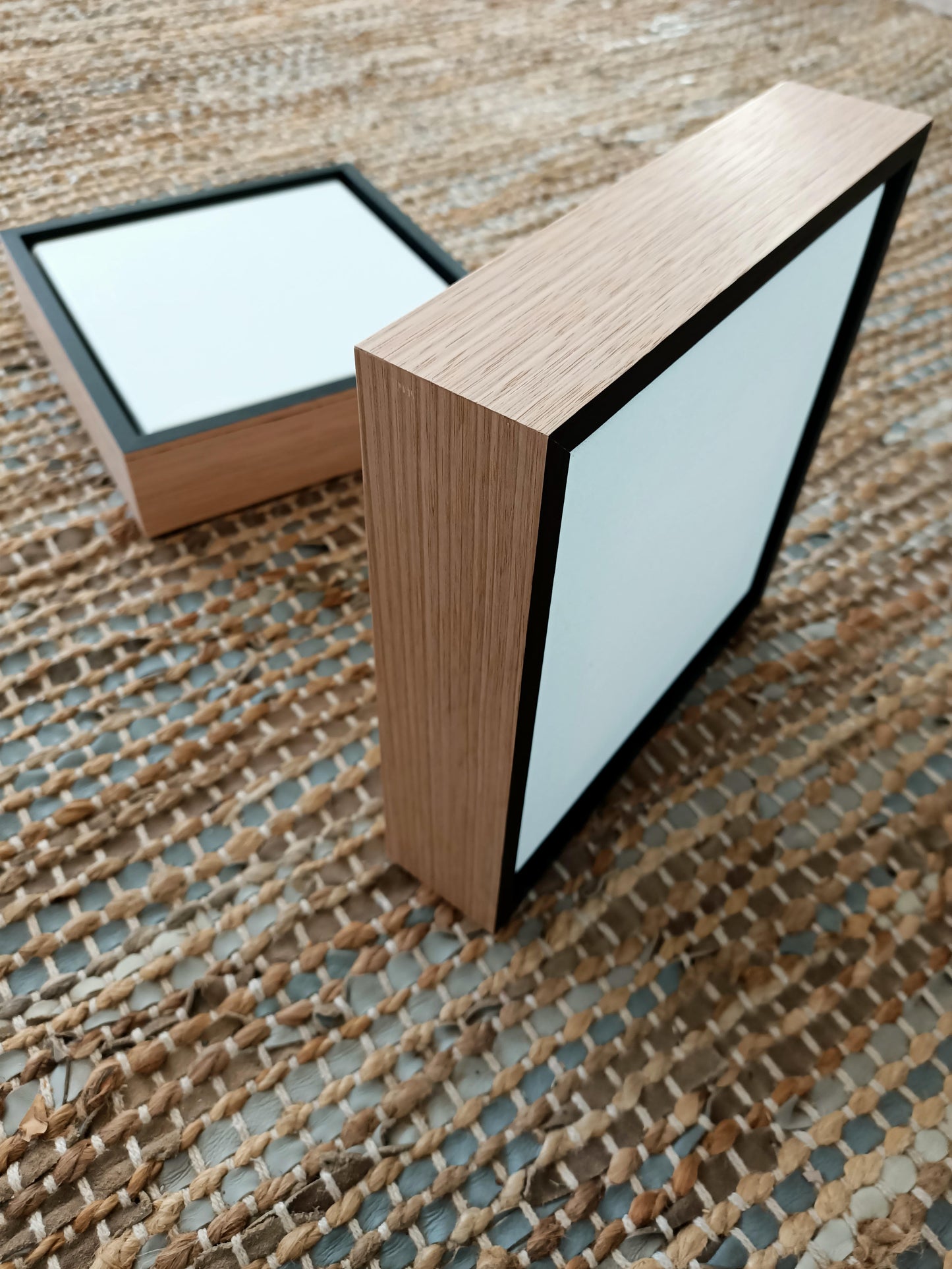 2 Pack Stretch Canvas with Raw Oak Frame With Black Front Set 20 x 20cm 5.5cm image 0