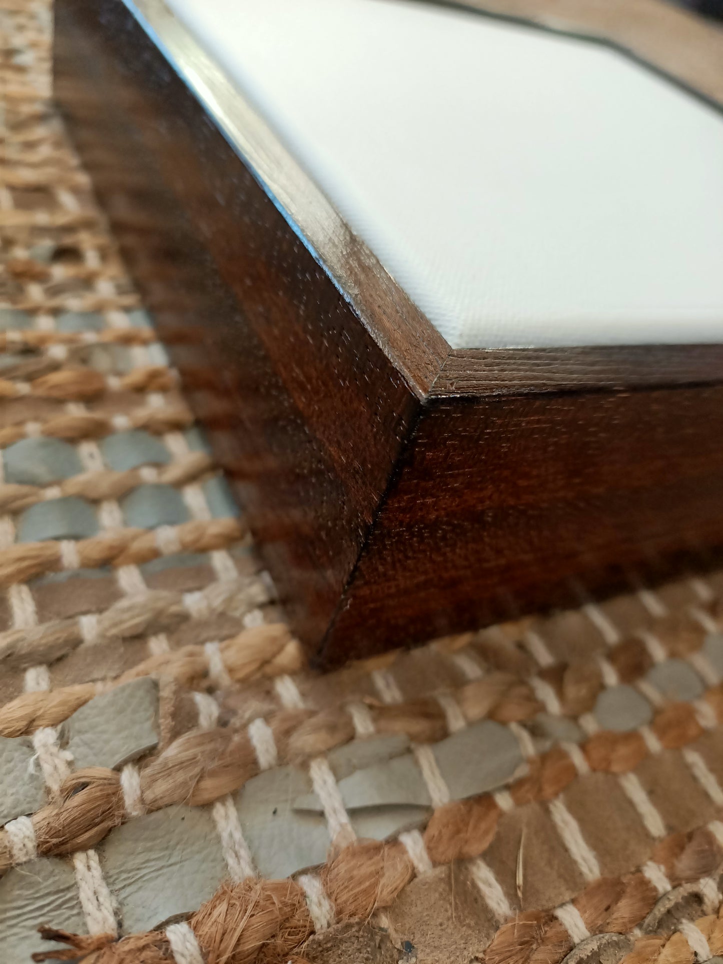 2 Pack Stretch Canvas and Float Frame Teak Stain Gloss 20 x 20 cm | My Site