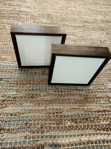 2 Pack Stretch Canvas and Float Frame Teak Stain Gloss  20 x 20 cm | My Site